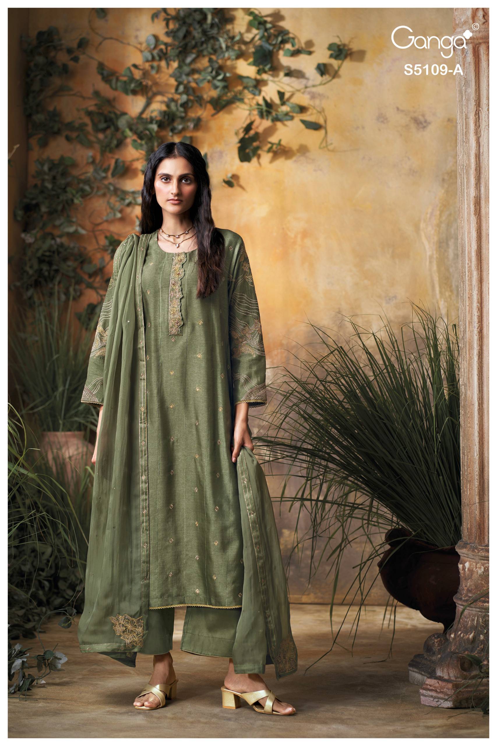 ROSINA 5109 SERIES BY GANGA FASHION Beautiful Colourful PURE BEMBERG Dresses At Wholesale Price